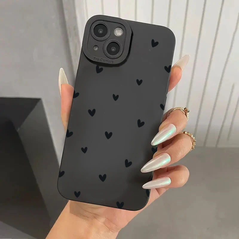 Love Heart Phone Case For iPhone Shockproof Silicone Soft Cover