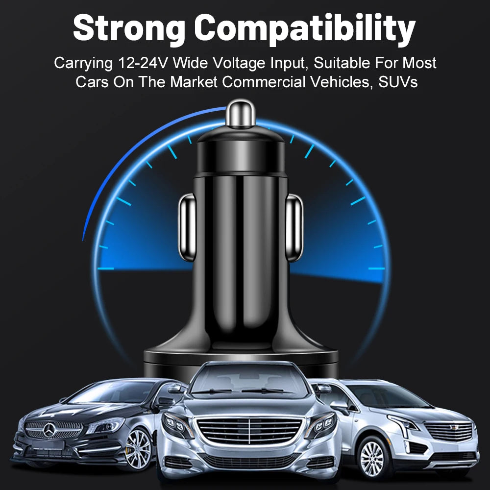 100W 6 Ports Car Charger Fast Charging PD QC3.0 USB C Car Phone Charger Type C Adapter in Car