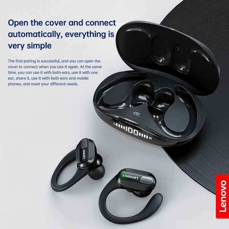 Lenovo Think Plus XT80 Sports Wireless Earphones with Mics, LED Power Display,Hifi Stereo Sound Bluetooth 5.3 TWS Headphones