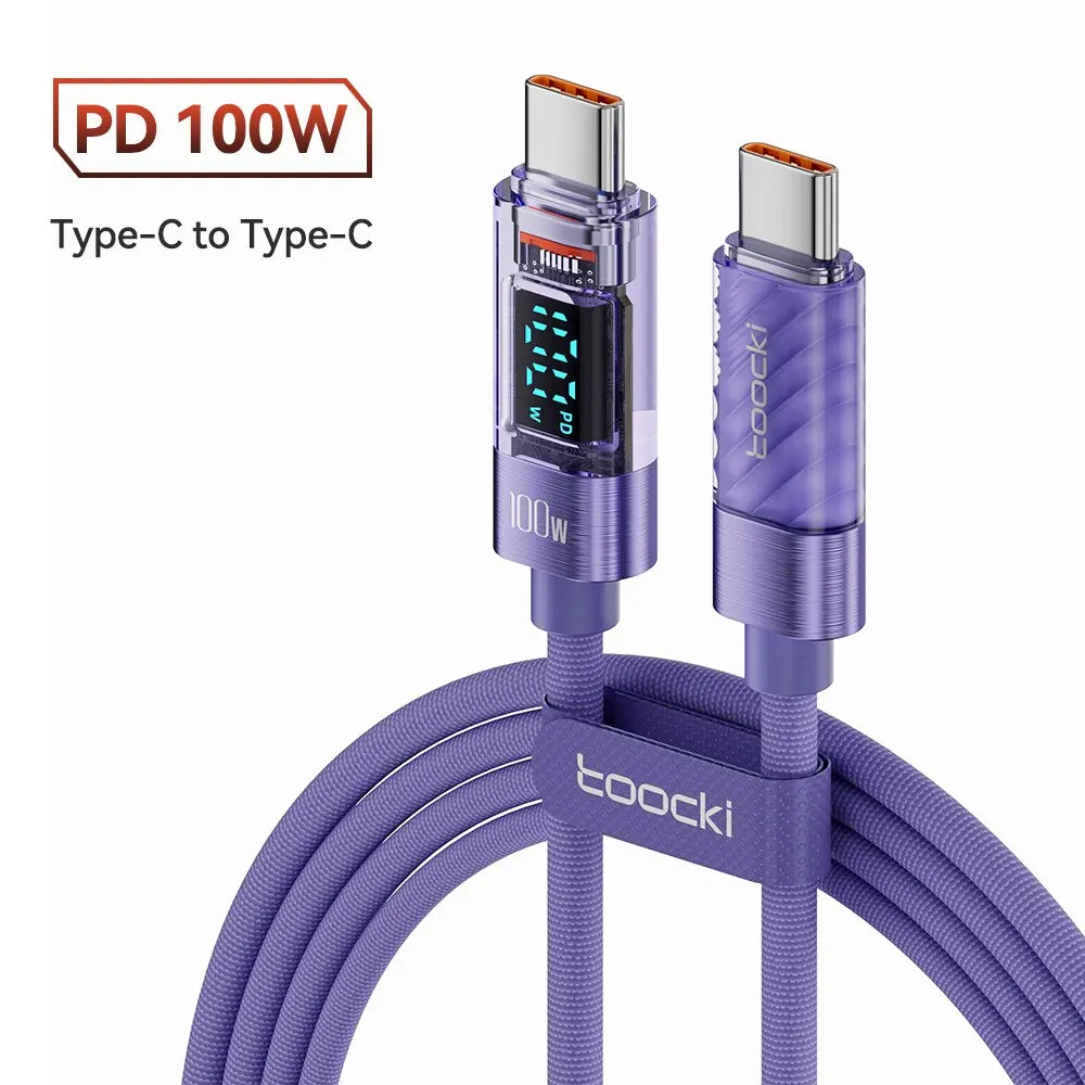 Type C to Type C Cable 100W PD Display Fast Charging Charger