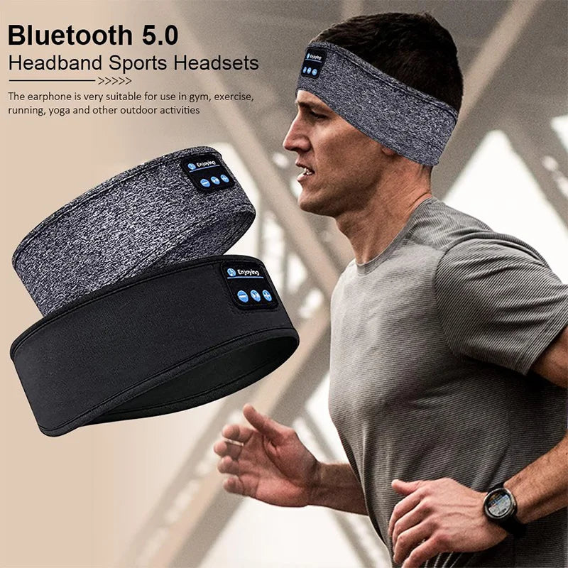 Bluetooth Earphones Sports Sleeping Headband Elastic Wireless Music Eye Mask