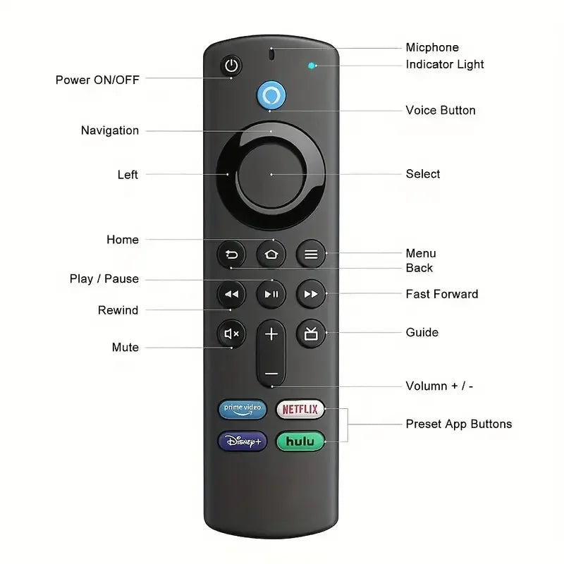 ABS Remote Control Television For Fire TV Stick Lite BT Voice Remote Third Generation