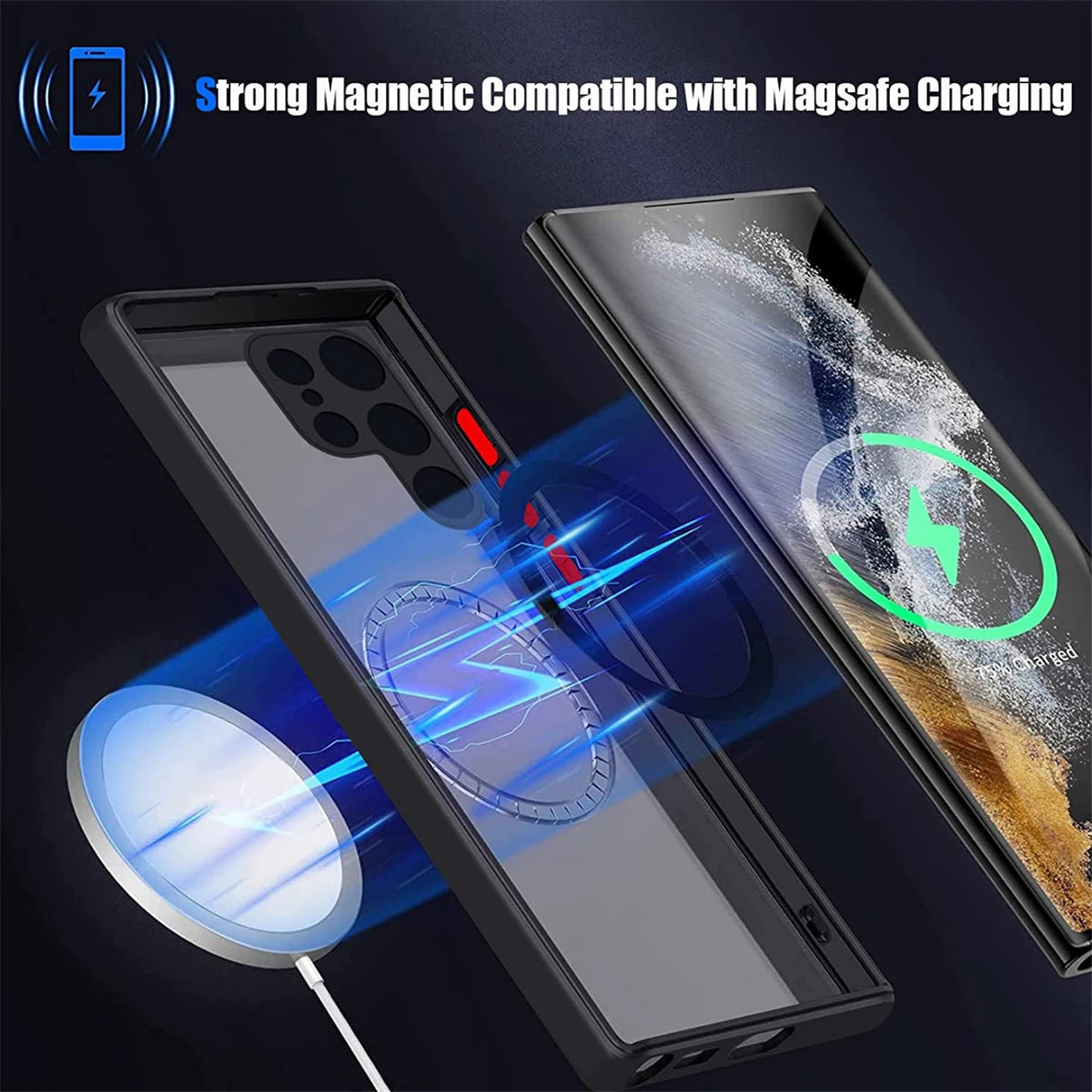 Shockproof Phone Case Magnetic Wireless Charging For Samsung Galaxy