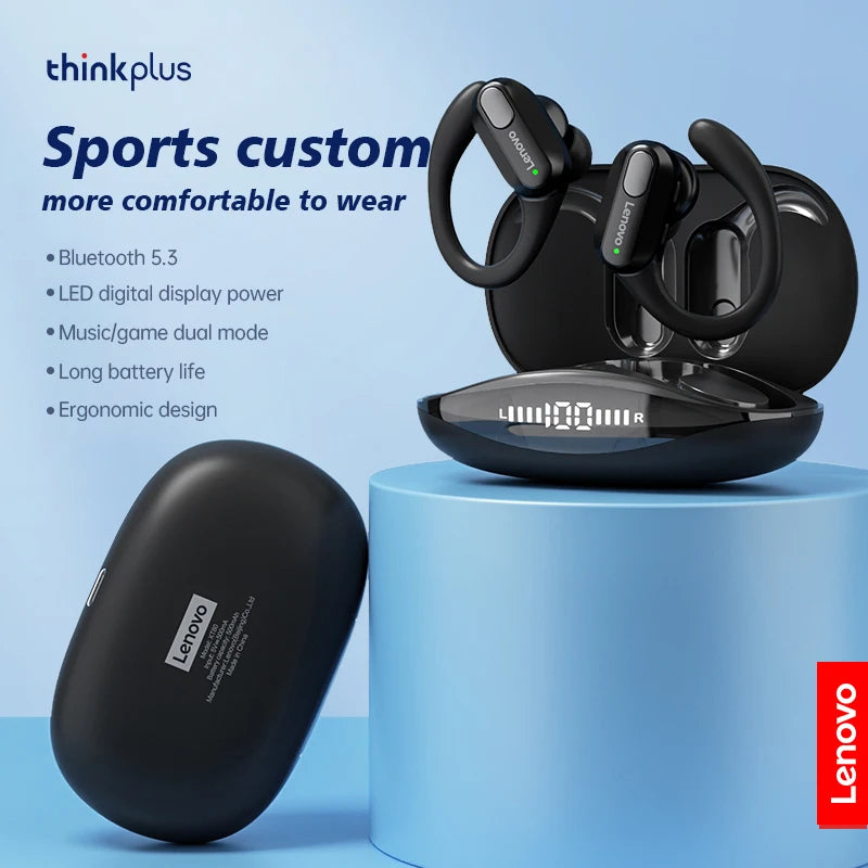 Lenovo Think Plus XT80 Sports Wireless Earphones with Mics, LED Power Display,Hifi Stereo Sound Bluetooth 5.3 TWS Headphones