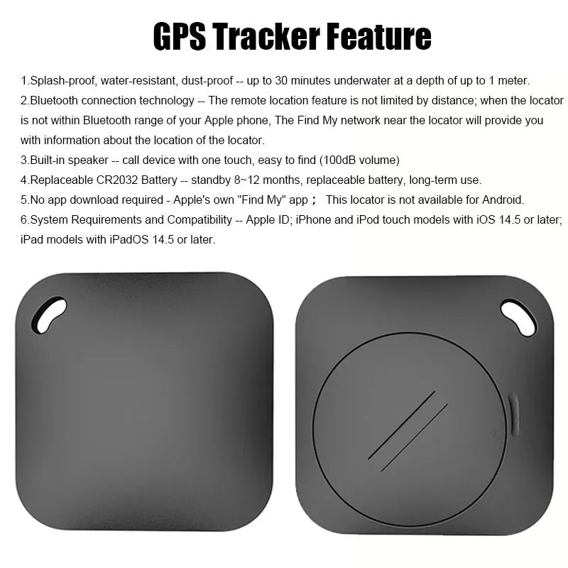 Smart Bluetooth GPS Tracker Works with Apple Find My APP