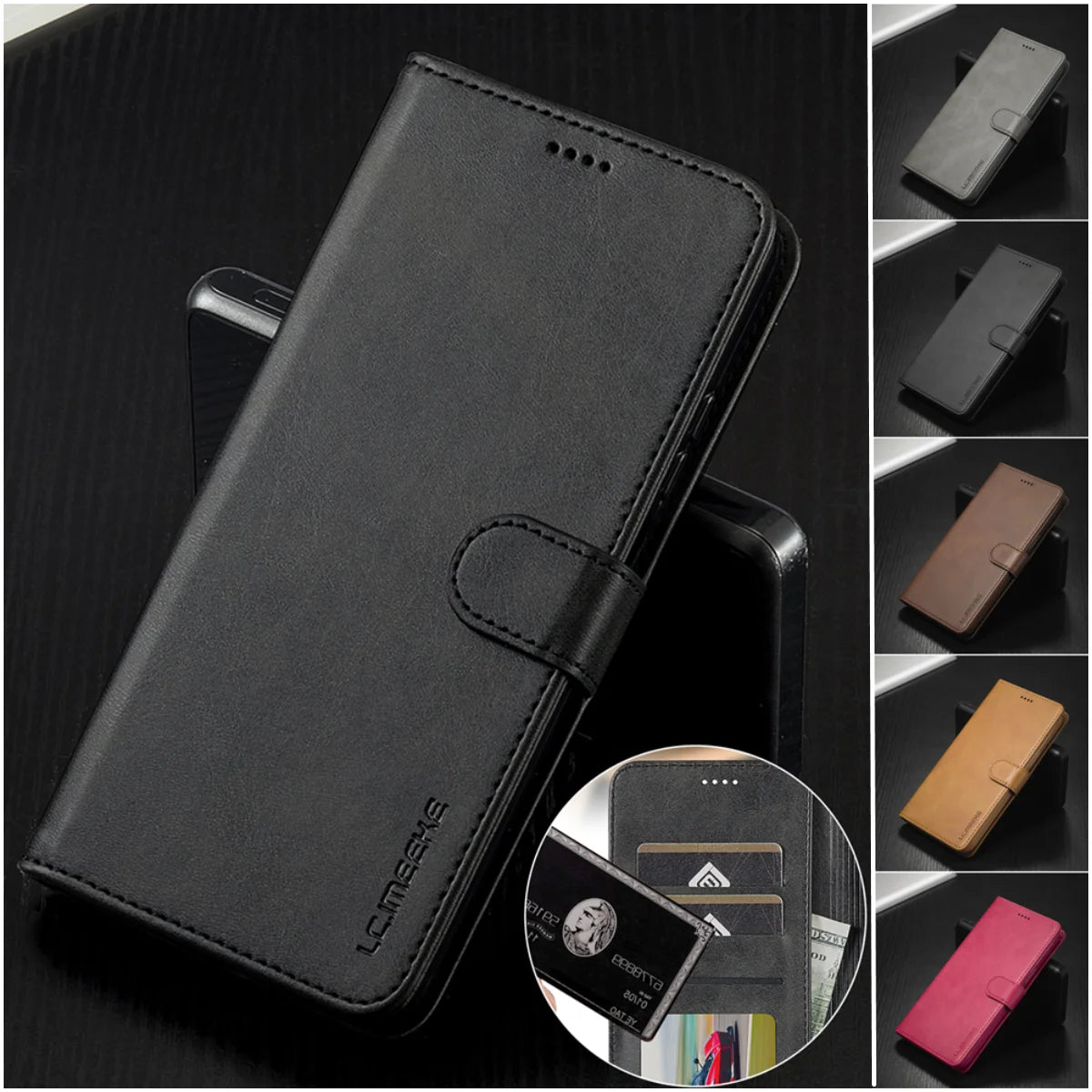 Flip Leather Wallet Case For iPhone Card Slot Wallet Phone Cover