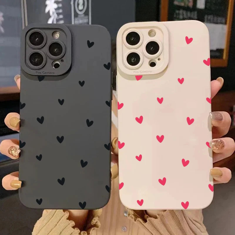 Love Heart Phone Case For iPhone Shockproof Silicone Soft Cover