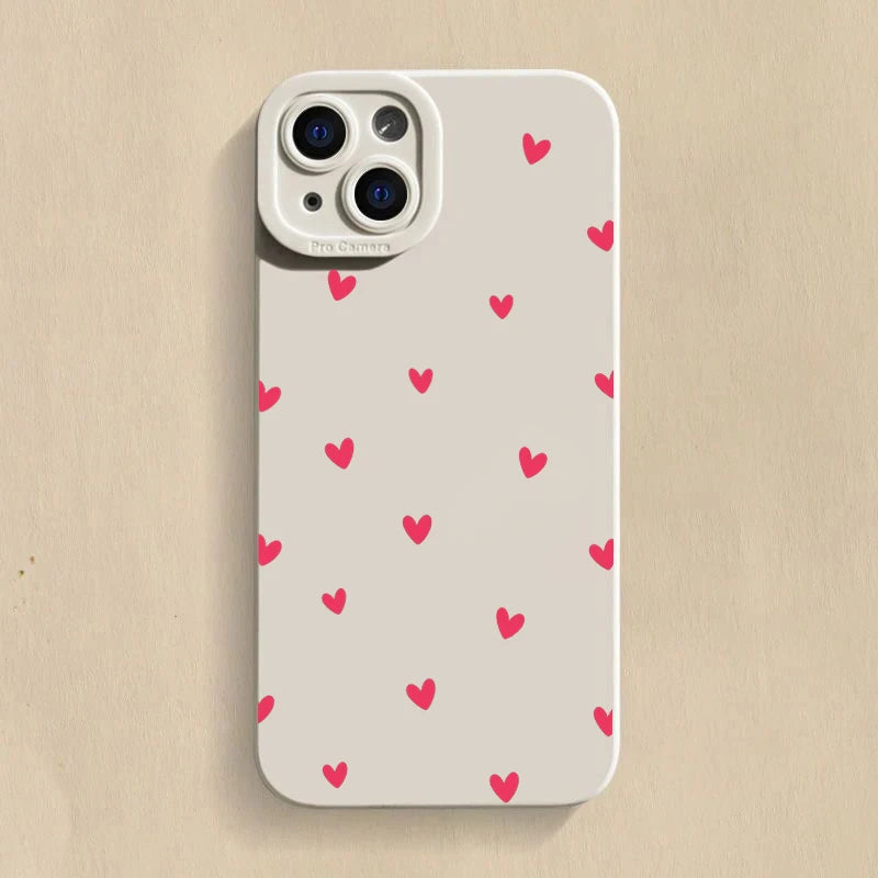 Love Heart Phone Case For iPhone Shockproof Silicone Soft Cover